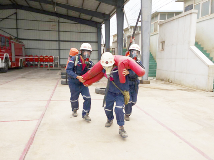 建工安二司三环化工检修项目举行消防安全技能竞赛