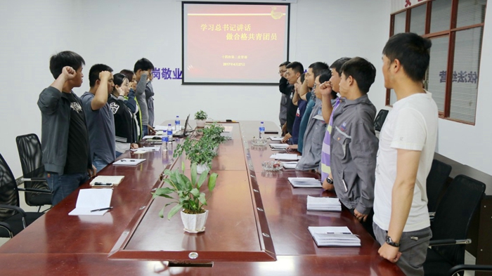 有色十四冶第二直管部开展“学习总书记讲话、做合格共青团员”团课活动