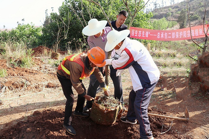 总承包二部开展保护阳宗海植树造林活动